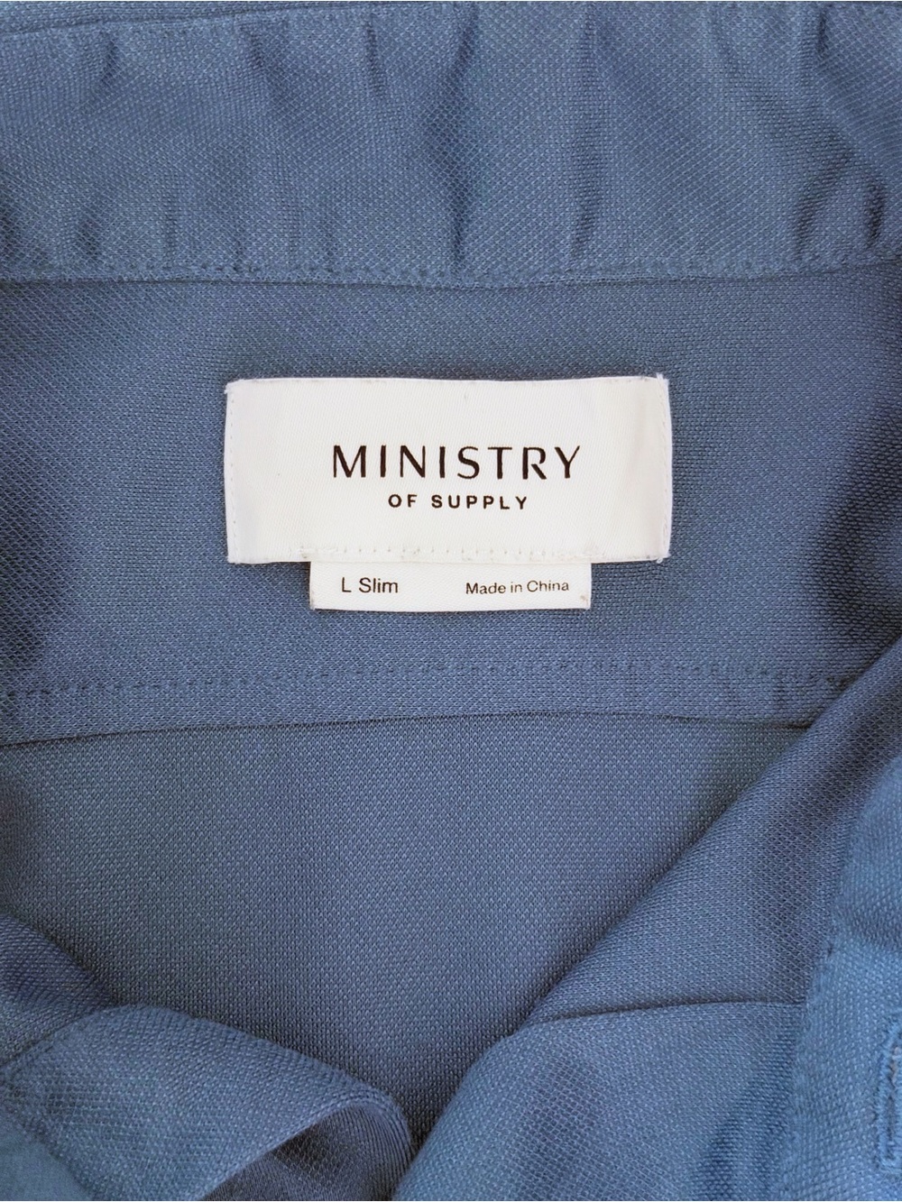 Ministry of Supply Men’s Blue Slim Fit Long Sleeve Shirt Size L - Picture 8 of 10